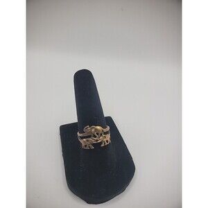 Vintage Ring Size 6 Bronze Tone Elephants Jewelry Costume